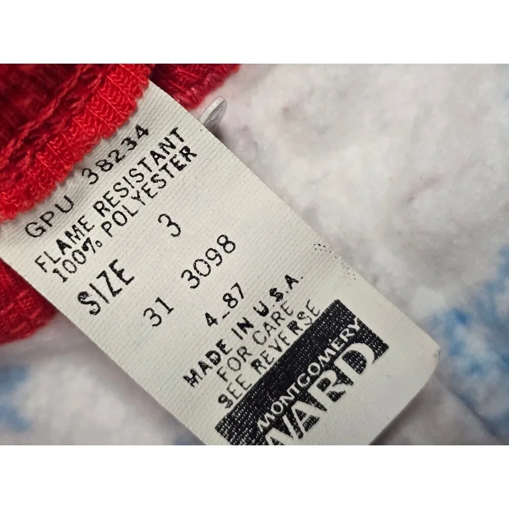 Vintage Montgomery Ward Christmas Striped Footed Pajamas size 3